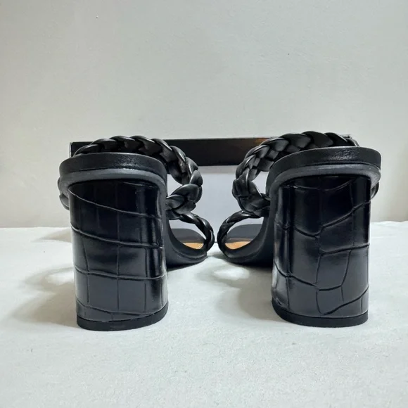 Dolce Vita Paily Black Multi Stella Slip On Squared Open Toe Heeled Sandals 8 - Picture 2 of 4